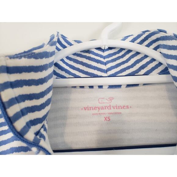 (N5) Y2K Vineyard Vines Pullover Women Sweatshirt Size XS 1/4 Zip Stripe Stretch - Picture 4 of 7